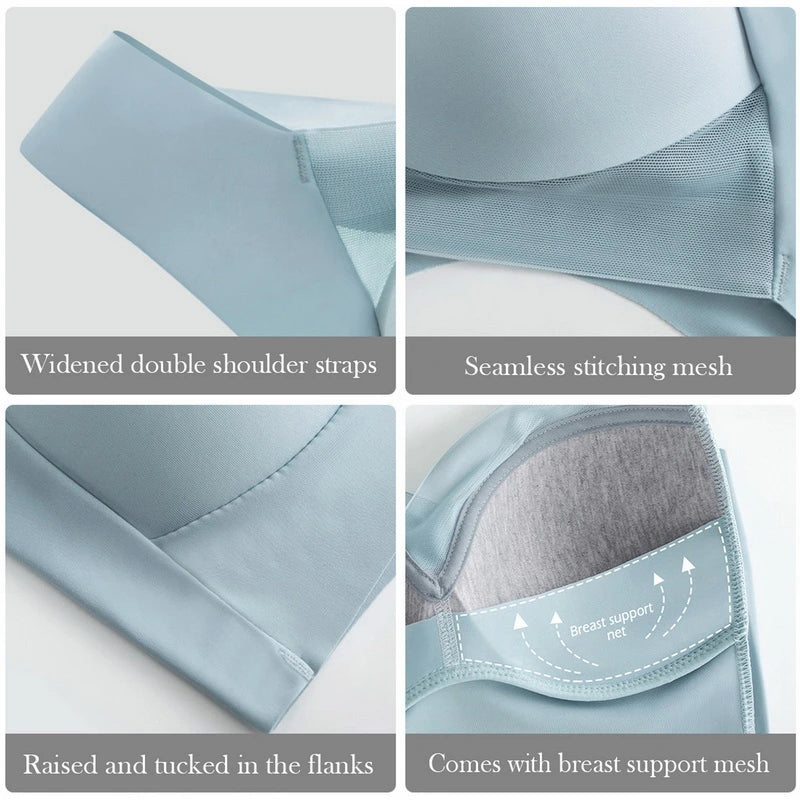 Seamless Push-Up Mesh Patchwork Bralette